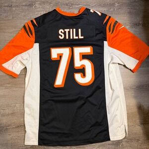 Nike On Field Cincinnati Bengals 75 Still NFL Jersey XL Black Orange White